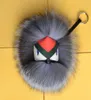 y Real Fur Poms Bug Little Bag Charm äkta Pompom Keychain Car Jewelry Pendant3784569