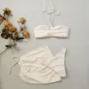 Frauen Badebekleidung mit hoher taillierter Bikini Set Summer Urlaub Badeanzug Stylish 3D Rose Blume mit hohen Taillenschwimmwanderungen Überrücken