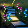 Décorations LED solaire lumière extérieure tulipe rose fleur lampe paysage jardin décor de pelou