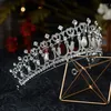 Clips de cheveux baroque cristal perles Bridal Tiaras Diana Crowa Rhingestone Pageant Diadem Bride Bride Banding Accessoires de mariage Tiara de Noiva