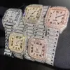 Topmerk aangepaste ontwerp mannen vrouw luxe handset ijskoud diamant moissanite horloge