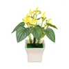 Fiori decorativi fiore artificiale bonsai verde finta pianta in vaso per la casa decorazione del desktop per la casa