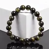 Hilos naturales obsidiana perlas de piedra pulsera hombres mujeres luz arcoiris raisco