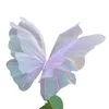 Flores decorativas de seda simulação artificial de borboleta vegeta