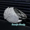 Fashion Fine Jewelry Cluster Anneau Real Gold plaqué 925 Silver Rock Diamond Anneaux Men Iced Out VVS Moisanite Hip Hop Cross Ring