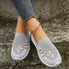 Casual Shoes Women's Soft Embroider Flats Summer Breathable Knitted Platform Sneakers Woman Chinese Style Flowers Plus Size 43