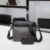 2024 5A Wysokiej jakości oryginalne designerskie torby 3PCS Odłączane trio czarne torby komunikatorów mężczyźni Crossbody 3 w 1 set torebki dla kobiet na ramię