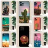 S24 Desert Cactus Soft TPU -hoesjes voor iPhone 15 Pro Max 14 Plus 13 12 11 XR XS 8 7 Samsung S24 Ultra S23 plus planten Print landschap Moont Telefoon Skin Cover Skin