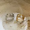 Silvology 925 Стерлинговое серебро многослойное переплетение кольца нерегулярные дизайны Элегантное заявление Японии Кореи Простые украшения 240424