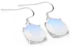 Luckyshine Christmas 6 Pair 925 Silver Plated 1014 mm FashionForward White Moonstone Earrings for Lady Party Gift E01397585158