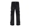 American Baggy Jeans Spider Web Ragged Edge Mens Design Explosive Street Loose Casual Pants