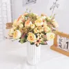 Fleurs décoratives Docidaci Roses de thé artificiel pour vase Accessoires de décoration de maison Fausse de plants en plastique marguerite chambre de mariage