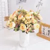 Decorative Flowers DociDaci Artificial Tea Roses For Vase Home Decoration Accessories Fake Daisy Plastic Plants Wedding Room