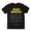 T-shirt maschile 70s 80s Arcade Game Space Invaders Maglietta Maglietta 100% Cotone Short Sump Slve Casual Shirt Plus Size Adulti T240425