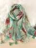 2023 Spanje Fashion Daisy Floral Tassel Viscose sjaal sjaal Dame print zachte pashmina stal wrap snood bufandas moslim hijab sjaal 240417