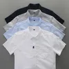 Dukeen 100% coton oxford Spinning Shirt for Men Summer Casual Solid Color Blouse Man blanc court-manches à manches courtes 240425