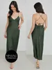 Green Sisters Dress Bridesmaid Dress Satin 2024 Nytt siden kan bäras dagligen vår och hösten enkel och generös