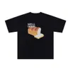 Welldone 티셔츠 디자이너 티 럭셔리 패션 여성 티셔츠 트렌디 브랜드 빵 패턴 인쇄 여자 여름 느슨한 탑 짧은 슬리브
