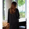 Herenpakken Formele zwarte vrouwen blazer met één borsten Notch revers Lange jas 1 stuk kantoor dame outfits op maat gemaakte luxe abayas