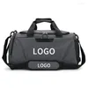 Outdoor Bags Custom Logo Men Workout Tote Sports Nylon Gym Travel Duffel Bag With Wet Shoes Waterproof Oxford Fabric Fitness Yoga