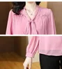 Camicie da donna 2024 SETURA PRIMARE/SIMPA SETTURA DI SETTURA POSSA CHIETTO CHIFFON LUNGO ROSA SCLICA