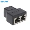 1 à 2 façons de câble de réseau Ethernet LAN RJ45 Adaptateur de connecteur de séparateur féminin pour les stations d'accueil pour ordinateur portable RJ45 Connecteur Adaptateur