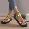 Kurt Geiger Sandals platforma Kapcie Kobiety zszywanie luksusowego tęczowego letnie płaskie plażę projektant sandałów slajdów płaskie buty orła głowa diamentowa pętla haczyka klamra 66