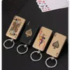 New Creativity Poker Model Metal Windproof Butane Without Gas Lighter With Key Chain