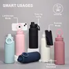 2024 New Stainless Steel Sport Water Bottles With Magnet Lids Double Wall Insulated Vacuum Tumblers