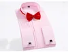 Men's Dress Shirts Solid Tuxedo For Men With France Cufflinks Regular Fit Business Social Shirt Long Sleeve Swallow Tail Collar Quality