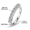 S925 Sterling Silver Gold D Couleur 4 mm Ring Moisanite pour femmes 1,5 cmt de pierre Bande de mariage Diamond Bride