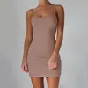 Sexy Spaghetti Strap Camisole Mini Dress Women Bodycon Club Party Vestidos Summer Pure Color Sundress Plus Tamaño XS-5XL 240426