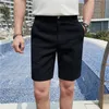 Plus taille 38-28 Fashion Summer Waffle Solid Shorts Men Korean Gnee Longueur Slim Fit Casual Office Suit Shorts Streetwear240416