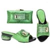 Dress Shoes Italian Matching Shoe And Bag Set Arrival African Wedding Sets Fashion Green Color High Heels Women Pumps