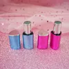 Botellas de almacenamiento de 12.1 mm Tubo de labios vacío Tapa de succión magnética láser de color metálico triángulo recipiente de labio de bricolaje de diy