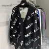 Balencgs Designer Hoodies رجال سترات سترات عالية النسخة عالية الأسرة مرنة مرنة رسالة مائلة نسخة فضفاض