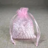 Afficher 100pcs Pink Organza Sac de mariage Sac cadeau Sac de bijoux Sacs d'emballage bijoux Sacs de bijoux Sacch 7x9 9x12 10x15 13x18 15x20 20x30cm