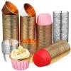 Moulds 50Pcs Foil Muffin Cupcake Liner Cake Wrappers Holders Baking Cup Tray Case Cake Paper Cups Pastry Tools for Wedding Birthday