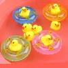 Baby Bath Toys Kids Floating Bath Toys Mini Swimming Rings gummi Yellow Ducks Fishing Net Washing Swimming Toddler Toys Water Fun