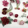 Flores decorativas 48pcs Misture a combinação artificial de vegetação da cabeça de seda de seda para artesanato diy bouquets decoração de festa de casamento