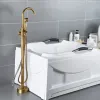 Mässing BathTub Duschkran Set golv Stand