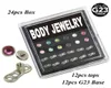 24 piezas G23 Titanio Flat CZ Crystal Anchor Dermal Anchor Percing Body Box Juego de joyas contagueados internamente con tops272a8237050