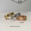 Projektant luksusowy pierścień biżuterii vancllf wysoka wersja czterokrotna koniczyna liści v-gold kalejdoskop pierścień plamowany z 18-krotnym różowym złotem CNC Precision Process Process Proces