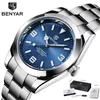 Orologi da polso Benyar Men Watchs Mechanical Automatic Blue Orologio da 50 m Business Waterproof Acciaceta Business Luminoso Lumino