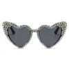 Sonnenbrille Frauen Neue Luxus -Diamant -Sonnenbrille Große Herzform Ultraviolette Sonnenbrillen für Damen Unisex großer Rahmen Hip Hop Eyewear T240428
