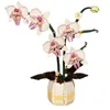 Fiori decorativi farfalla orchidea blocchi costruzioni artificiali assemblati di piccole particelle puzzle giocattolo regalo di compleanno per bambini