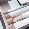 女性バンドTiifeany Ring Jewelry v-Gold Lock U字型2トーンシングルローダイヤモンドパーソナライズされた多才なファッションデコレーションレディース