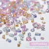 50100pcs 5A Sparkle Manicure Charms Mini cyrkon Aurora Półprzezroczysta Kształt Cogniak Kształty ostre diamentowe paznokcie