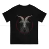 Męskie koszulki Czarny Philip Mans Tshirt Baphomet Satan Lucyfer o szyja