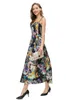 Casual Dresses Women's Runway Sexig Spaghetti Straps Floral Printed Drop Midje Fashion High Street Holiday Vestidos